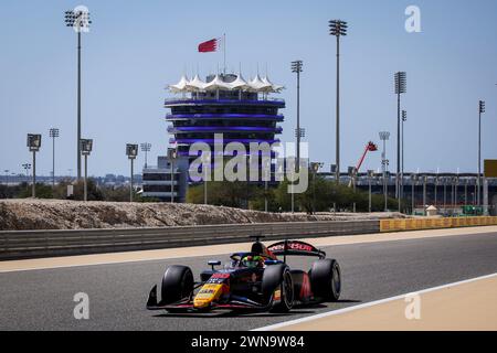 20 HADJAR Isack (fra), Campos Racing, Dallara F2 2024, azione durante il 1° round del Campionato FIA di Formula 2 2024 dal 29 febbraio al 2 marzo 2023 sul circuito Internazionale del Bahrain, a Sakhir, Bahrain - foto Eric Alonso / agenzia fotografica olandese / DPPI Foto Stock