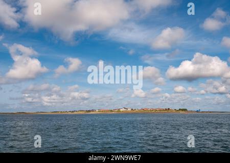 Costa di Wittdün sull'isola di Amrum dal Mare di Wadden, Frisia settentrionale, Schleswig-Holstein, Germania Foto Stock