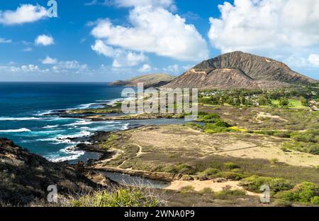 Kaiwi State Scenic Shoreline sull'isola di Oahu nelle Hawaii, Stati Uniti Foto Stock