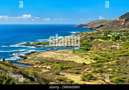 Kaiwi State Scenic Shoreline sull'isola di Oahu nelle Hawaii, Stati Uniti Foto Stock