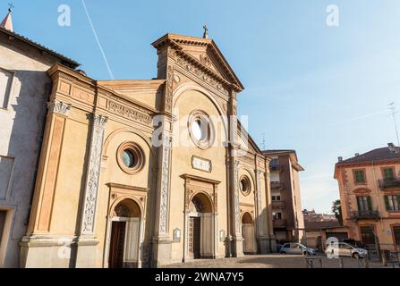 Veduta della Basilica di San Sebastiano nel centro di biella, Piemonte, Italia Foto Stock