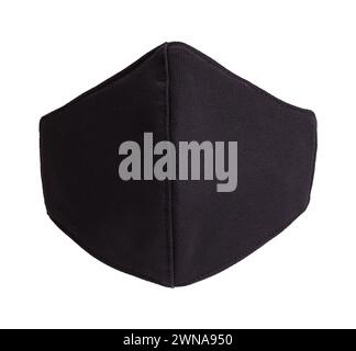 Maschera nera per la vista frontale, ritaglio su bianco. Foto Stock