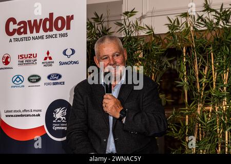 Aberystwyth, Ceredigion - 20 gennaio 2024: Go to Events - presenta una serata con Warren Gatland e presentatore John-Paul Davies il 20 gennaio al Foto Stock