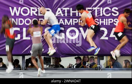 Glasgow, Regno Unito. 1 marzo 2024. Immagine scattata durante il primo giorno dei Campionati mondiali di atletica leggera indoor a Glasgow, Scozia, Regno Unito, venerdì 01 marzo 2024. I Mondi si svolgeranno dal 1° al 3 marzo 2024. BELGA PHOTO BENOIT DOPPAGNE credito: Belga News Agency/Alamy Live News Foto Stock