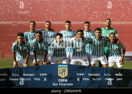 Avellaneda, Argentina, 24 febbraio 2024. Racing Club durante la partita tra Independiente e Racing Club. Foto Stock