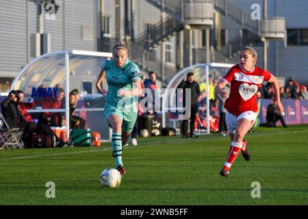 Bristol, Inghilterra. 28 ottobre 2018. Leah Williamson dell'Arsenal in azione durante la partita di fa Women's Super League tra Bristol City e Arsenal allo Stoke Gifford Stadium di Bristol, Inghilterra, Regno Unito, il 28 ottobre 2018. Crediti: Duncan Thomas/Majestic Media. Foto Stock