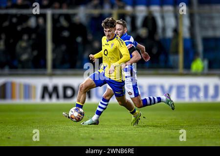 Doetinchem, Nederland. 1 marzo 2024. DOETINCHEM, 01-03-2024, Stadium De Vijverberg, calcio, Eredivisie olandese, stagione 2023/2024, partita tra De Graafschap e TOP Oss. MIGLIOR giocatore di Oss Sven Zitman credito: Pro Shots/Alamy Live News Foto Stock