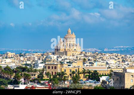 Rotunda Chiesa di San Giovanni Battista a Xewkija - Isola di Gozo - Malta Foto Stock