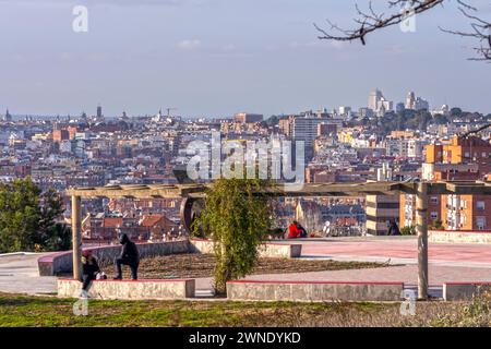 Vista de Madrid desde el Mirador Cerro del Tío Pío. Madrid. España Foto Stock