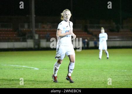 Llanelli, Galles. 5 aprile 2019. Sophie Hancocks di Swansea City Ladies durante la finale della Welsh Premier Women's League Cup tra Cardiff e Swansea City Ladies allo Stebonheath Park di Llanelli, Galles, Regno Unito, il 5 aprile 2019. Crediti: Duncan Thomas/Majestic Media. Foto Stock