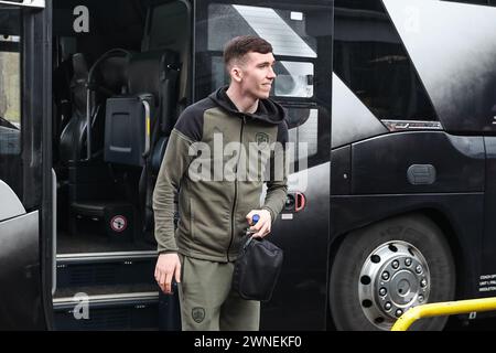 Conor Grant di Barnsley arriva durante la partita di Sky Bet League 1 Wycombe Wanderers vs Barnsley ad Adams Park, High Wycombe, Regno Unito, 2 marzo 2024 (foto di Mark Cosgrove/News Images) Foto Stock