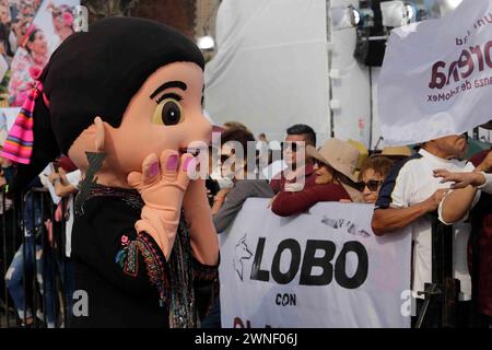 Città del Messico, città del Messico, Messico. 1 marzo 2024. Claudia Sheinbaum Pardo, candidata alla presidenza della repubblica a nome del partito MORENA. (Credit Image: © Luis e Salgado/ZUMA Press Wire) SOLO PER USO EDITORIALE! Non per USO commerciale! Foto Stock