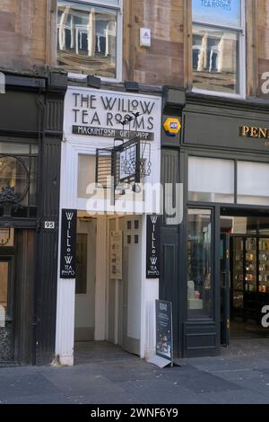 Le Willow Tea Rooms, progettate da Charles Rennie Mackintosh, Buchanan Street, Glasgow, Scozia, Regno Unito Foto Stock