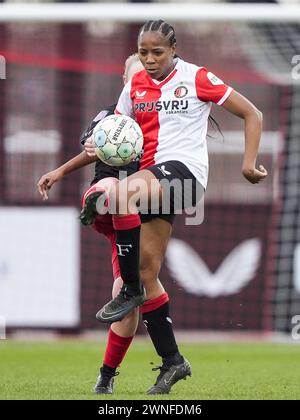 Rotterdam, Paesi Bassi. 2 marzo 2024. Rotterdam - Celainy Obispo del Feyenoord V1 durante la partita tra Feyenoord V1 e Excelsior V1 al Nieuw Varkenoord il 2 marzo 2024 a Rotterdam, Paesi Bassi. Credito: Foto Box to Box/Alamy Live News Foto Stock