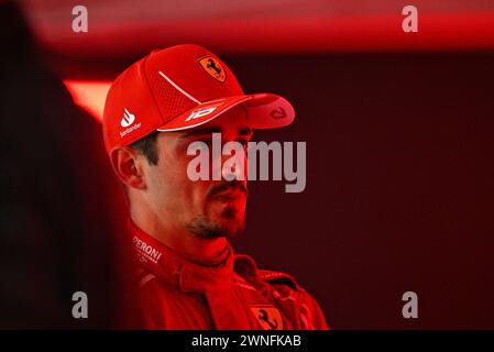 Sakhir, Bahrein. 2 marzo 2024. Charles Leclerc (MON) Ferrari. 02.03.2024. Campionato del mondo di formula 1, Rd 1, Gran Premio del Bahrain, Sakhir, Bahrain, giorno della gara. Il credito fotografico dovrebbe essere: XPB/Alamy Live News. Foto Stock