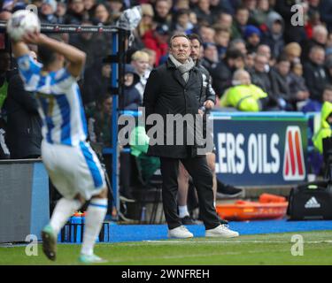 André Breitenreiter manager di Huddersfield Town durante la partita del Campionato Sky Bet Huddersfield Town vs Leeds United al John Smith's Stadium, Huddersfield, Regno Unito, 2 marzo 2024 (foto di James Heaton/News Images) Foto Stock