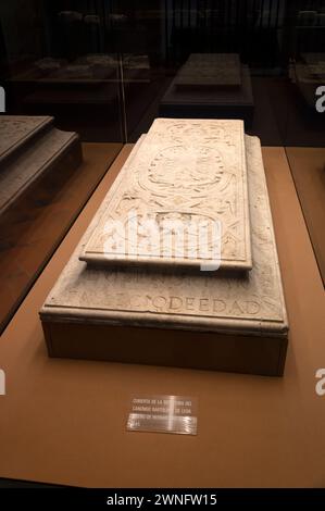 Moschea/Cattedrale di Cordova un'esposizione archeologica nella moschea-cattedrale di Cordova in Andalusia, nel sud della Spagna, espone manufatti Foto Stock