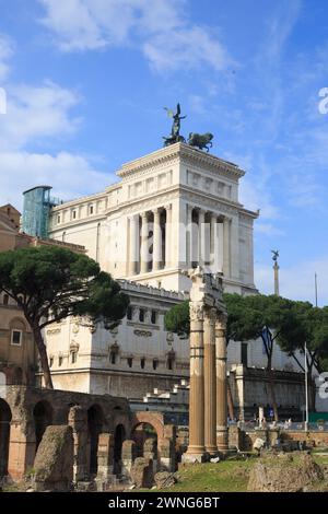 Monumento nazionale di Vittorio Emanuele II, Roma, 23-02-24. Progettato da Giuseppe Sacconi, costruito in onore di Vittorio Emanuele II che divenne il primo re i Foto Stock