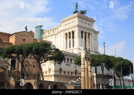 Monumento nazionale di Vittorio Emanuele II, Roma, 23-02-24. Progettato da Giuseppe Sacconi, costruito in onore di Vittorio Emanuele II che divenne il primo re i Foto Stock