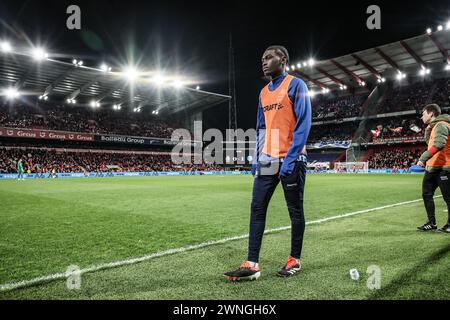 Liegi, Belgio. 2 marzo 2024. Jorthy Mokio di Gent nella foto durante una partita di calcio tra Standard de Liege e KAA Gent, sabato 2 marzo 2024 a Liegi, il giorno 28 della stagione 2023-2024 della prima divisione del campionato belga "Jupiler Pro League". BELGA PHOTO BRUNO FAHY credito: Belga News Agency/Alamy Live News Foto Stock