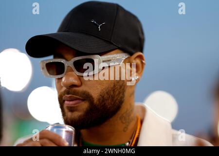 Neymar Jr, ritratto durante il Gran Premio di Formula 1 Gulf Air Bahrain 2024, 1° round del Campionato del mondo di Formula 1 FIA 2024 dal 29 febbraio al 2 marzo 2024 sul circuito Internazionale del Bahrain, a Sakhir, Bahrain - foto DPPI Foto Stock