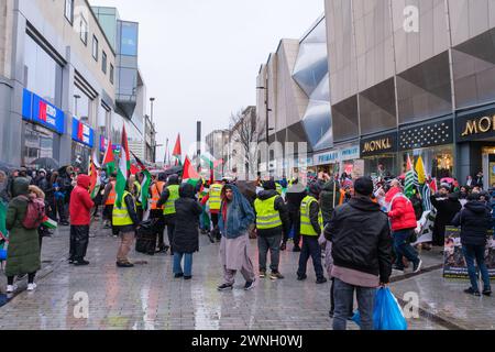 Pro Palestine march, Birmingham, 02/03/24 Foto Stock