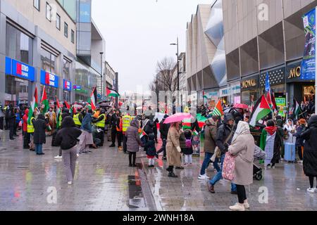 Pro Palestine march, Birmingham, 02/03/24 Foto Stock