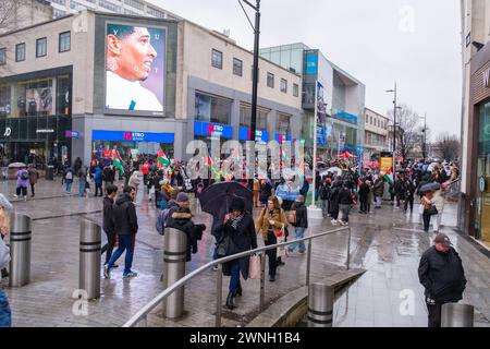 Pro Palestine march, Birmingham, 02/03/24 Foto Stock