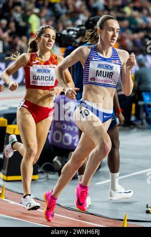 Glasgow, Scozia. 2 marzo 2024. Laura MUIR (GBR) durante i 3000m finali femminili Credit: Raymond Davies / Alamy Live News Foto Stock