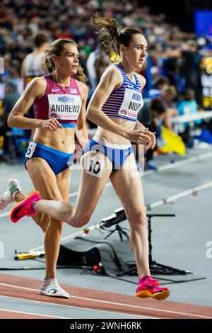 Glasgow, Scozia. 2 marzo 2024. Laura MUIR (GBR) durante i 3000m finali femminili Credit: Raymond Davies / Alamy Live News Foto Stock