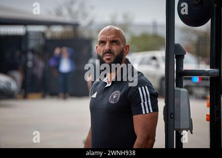 Fort Lauderdale, Florida, Stati Uniti. 2 marzo 2024. Yassine Chueko durante la partita Orlando City SC vs Inter Miami CF al CHASE Stadium in Florida, USA. Credito: Yaroslav Sabitov/YES Market Media/Alamy Live News. Foto Stock