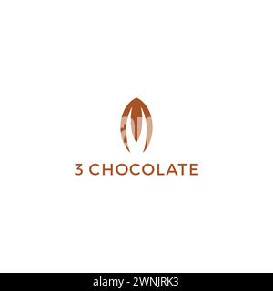 Logo Three Chocolate Simple. Icona del cioccolato Illustrazione Vettoriale