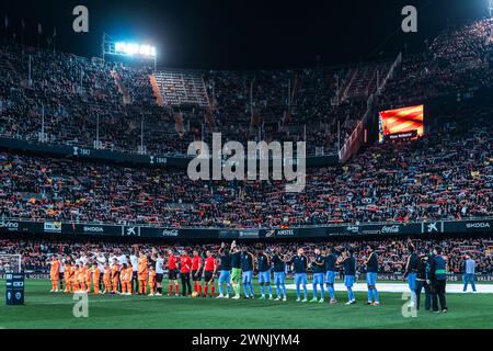 Valencia, Espagne. 3 marzo 2024. Illustrazione durante la partita di calcio della Liga spagnola tra Valencia CF e Real Madrid CF il 2 marzo 2024 allo stadio Mestalla di Valencia, Spagna - foto Alexandre Martins/DPPI credito: DPPI Media/Alamy Live News Foto Stock