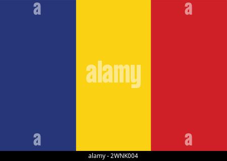 Bandiera della Romania, bandiera nazionale della Romania Vector, firma della Romania Illustrazione Vettoriale