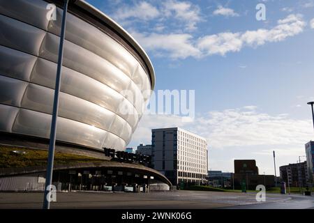 Glasgow Scozia: 13 febbraio 2024: Esterno dell'Hydro Arena di Glasgow, alias OVO Hydro Foto Stock