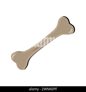 Icona vettoriale osso cane. Icona del cane cartoni animati Design piatto cura degli animali, icona della mascotte giocattolo osseo disegno vettoriale, Vector 10 EPS. Illustrazione Vettoriale