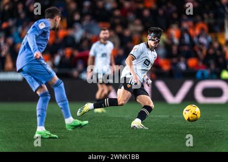 Valencia, Espagne. 3 marzo 2024. Diego López di Valencia durante la partita di campionato spagnolo di Liga tra Valencia CF e Real Madrid CF il 2 marzo 2024 allo stadio Mestalla di Valencia, Spagna - foto Alexandre Martins/DPPI credito: DPPI Media/Alamy Live News Foto Stock