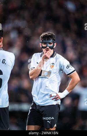 Valencia, Espagne. 3 marzo 2024. Diego López di Valencia durante la partita di campionato spagnolo di Liga tra Valencia CF e Real Madrid CF il 2 marzo 2024 allo stadio Mestalla di Valencia, Spagna - foto Alexandre Martins/DPPI credito: DPPI Media/Alamy Live News Foto Stock