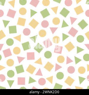 Pattern geometrici primitivi senza cuciture per tessuti e cartoline. Elementi geometrici di tendenza. Hipsters sfondo a colori moderno. Illustrazione vettoriale Illustrazione Vettoriale