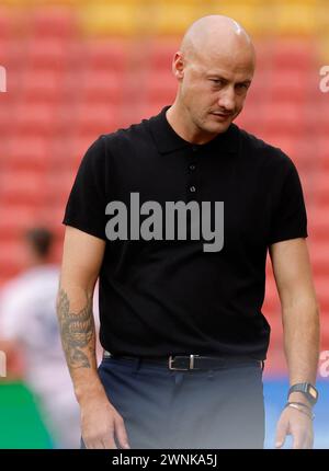 Brisbane, Australia, 3 marzo 2024. Reazione di Ruben Zadkovich (allenatore di Brisbane) durante la partita di Isuzu Ute A League tra Brisbane Roar e Melbourne Victory FC al Suncorp Stadium. Crediti: Matthew Starling / Alamy Live News Foto Stock