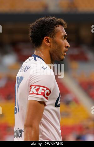 Brisbane, Australia, 3 marzo 2024. Nishan Velupillay (17 Melbourne) in azione durante l'Isuzu Ute A League match tra Brisbane Roar e Melbourne Victory FC al Suncorp Stadium. Crediti: Matthew Starling / Alamy Live News Foto Stock