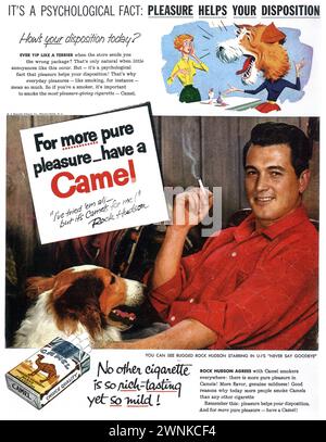 1956 pubblicità a stampa di sigarette di cammello con Rock Hudson Foto Stock