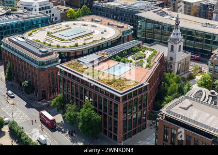 Veduta di Bracken House e Scandinavian House, come si vede dalla Golden Gallery di St Paul. Foto Stock