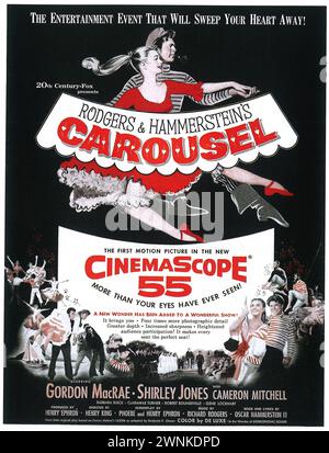 1956 annuncio a stampa poster pellicola a carosello. Film musicale drammatico fantasy con Gordon MacRae e Shirley Jones ed è stato diretto da Henry King. 0th Century-Fox Foto Stock