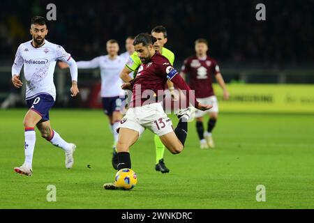 Ricardo Rodriguez del Torino FC durante la partita di serie A tra Torino FC e ACF Fiorentina il 2 marzo 2024 allo Stadio Olimpico grande Torino di Tur Foto Stock