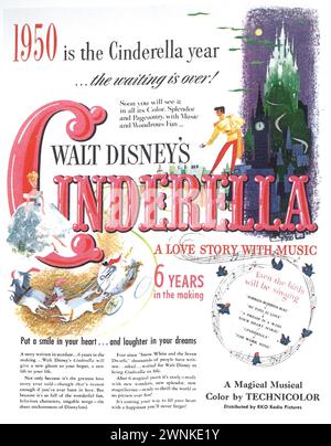 Il 1950 è l'annuncio dell'anno di Cenerentola, Cenerentola di Walt Disney, un magico musical in Technicolor Foto Stock