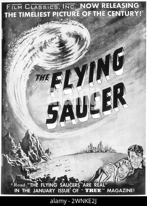 1950 poster del film The Flying Saucer, diretto da Mikel Conrad Foto Stock