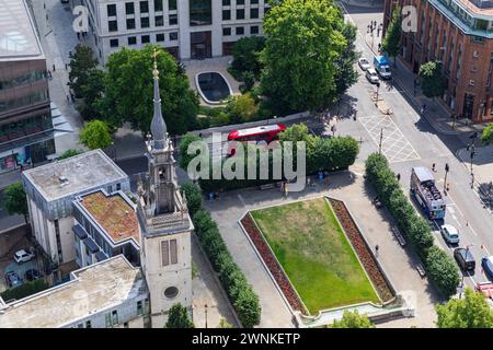 La torre della distrutta Chiesa di Sant'Agostino, Watling Street, Londra, ora parte della Cattedrale di San Paolo a scuola. Foto Stock