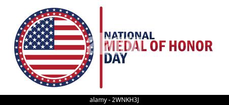 National Medal of Honor Day. Adatto per biglietti d'auguri, poster e striscioni. Illustrazione Vettoriale