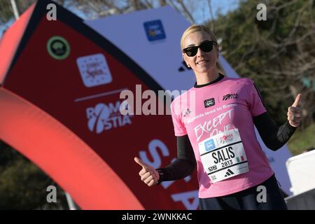 Roma, Italia. 3 marzo 2024. Silvia Salis durante la 49a edizione della mezza maratona Eurospin Roma Ostia Roma, Italia - domenica 3 marzo 2024. Sport ( foto di Alfredo Falcone/LaPresse ) credito: LaPresse/Alamy Live News Foto Stock